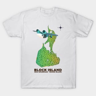 Block island New Shoreham Rhode Island map T-Shirt